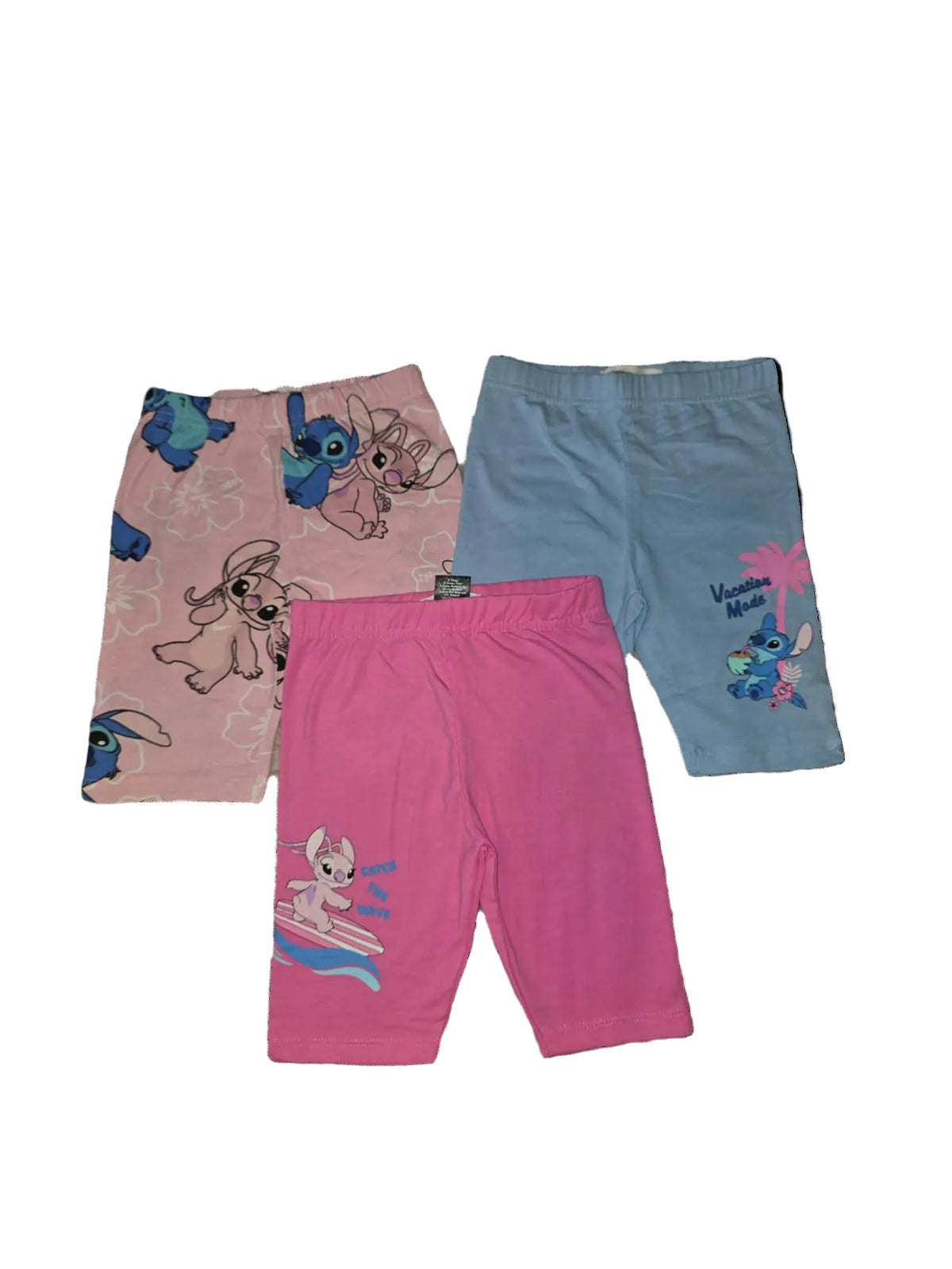 Set 3 perechi pantaloni scurți fete Stitch & Angel – noi cu etichetă