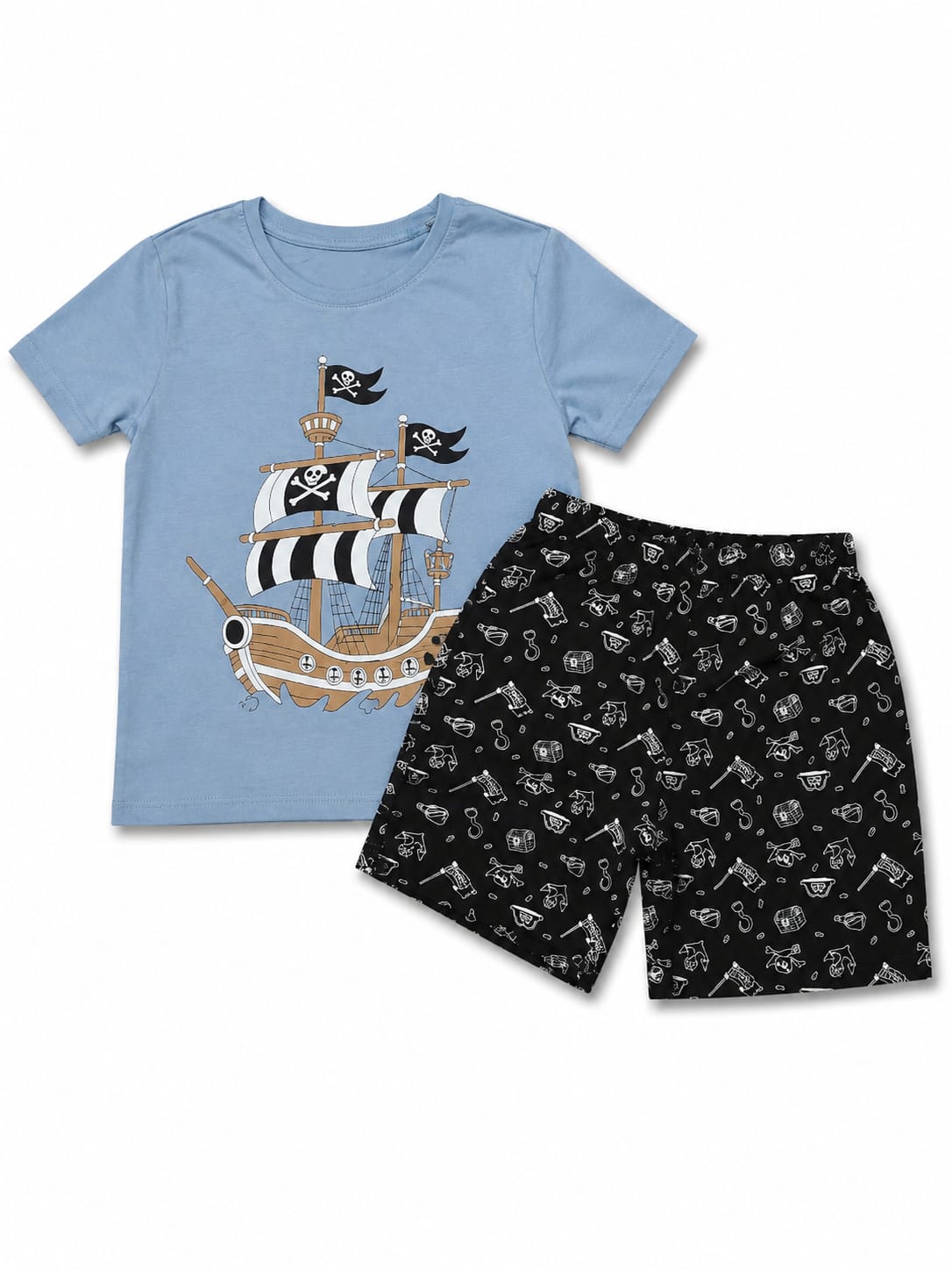 Set băieți 2 piese cu pirați – tricou + pantaloni scurți