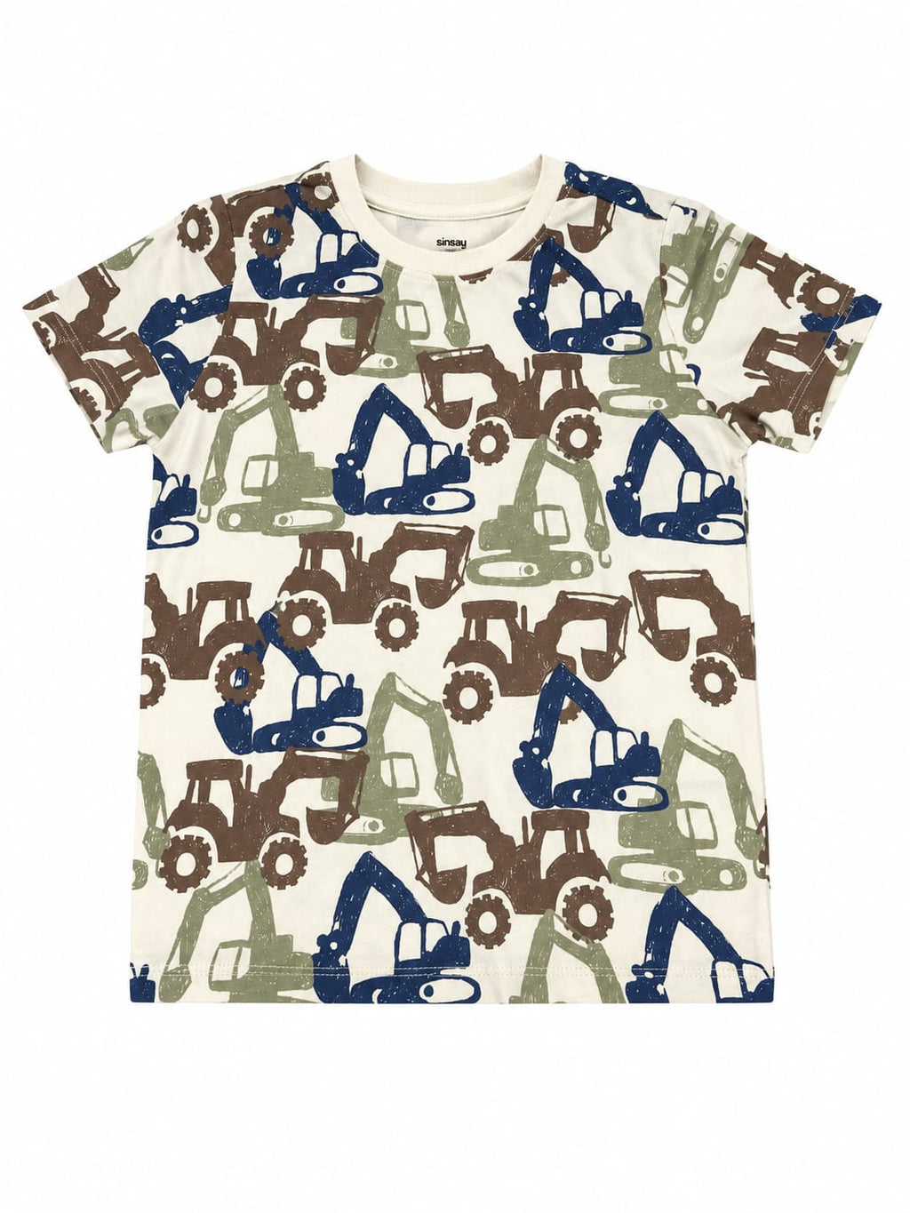 Tricou băieți cu imprimeu utilaje și excavatoare – mânecă scurtă