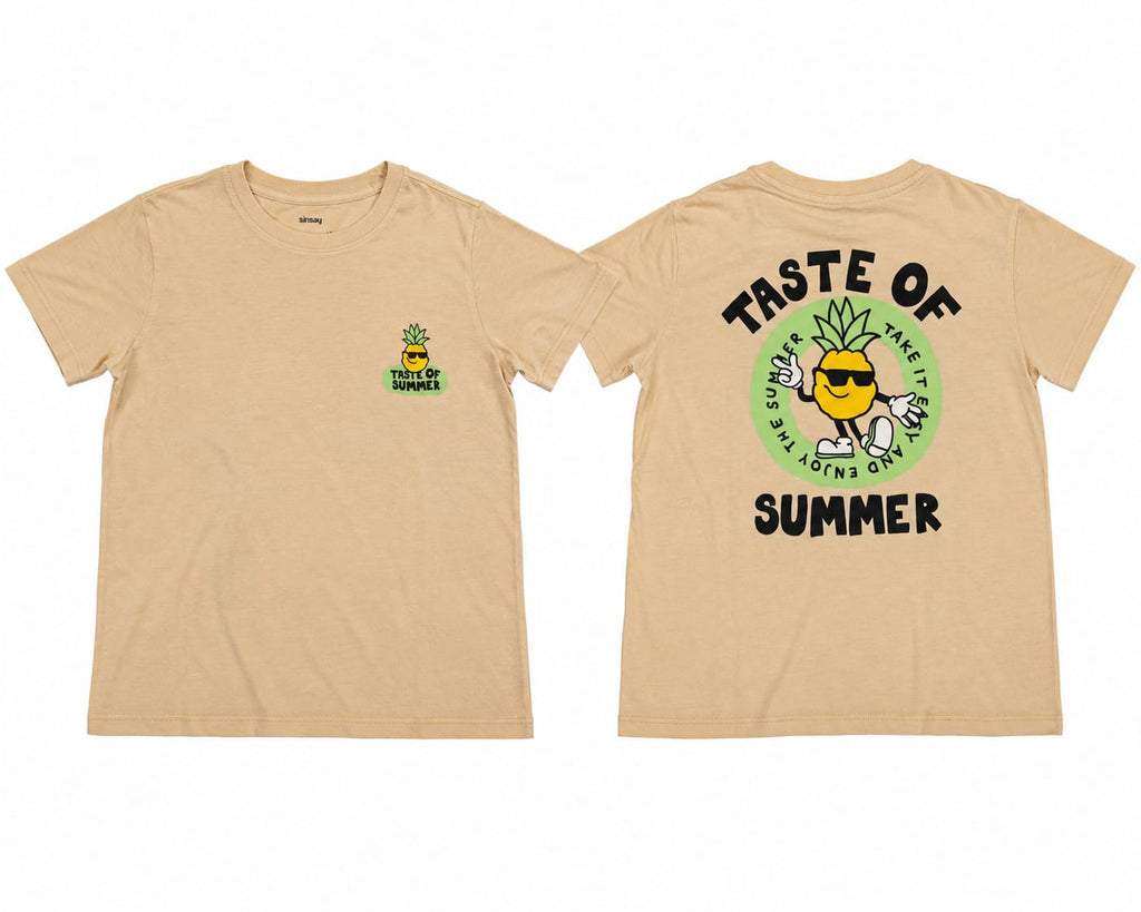 : Tricou băieți bej cu imprimeu ananas – Taste of Summer