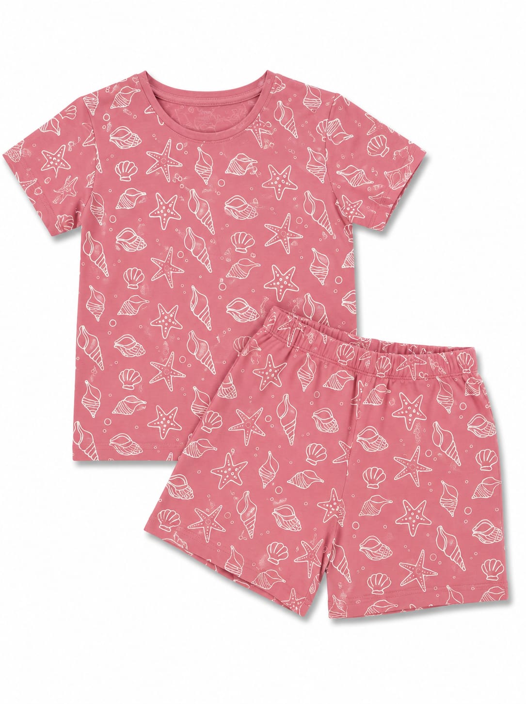 Compleu fete 2 piese – tricou și pantaloni scurți cu imprimeu marin