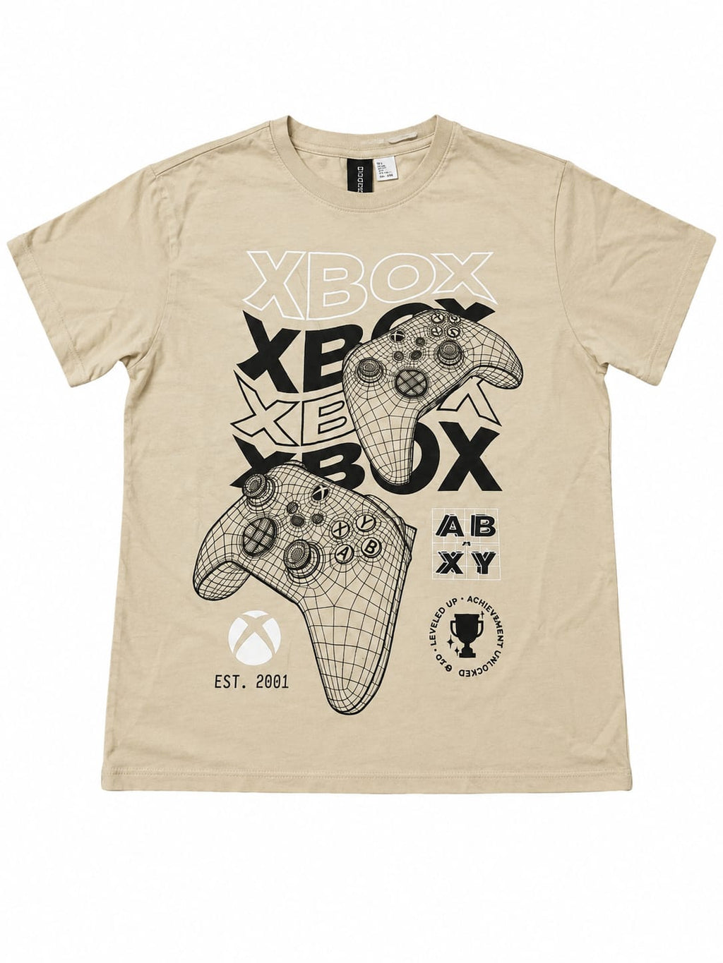 Tricou băieți Xbox cu imprimeu controllere – bej