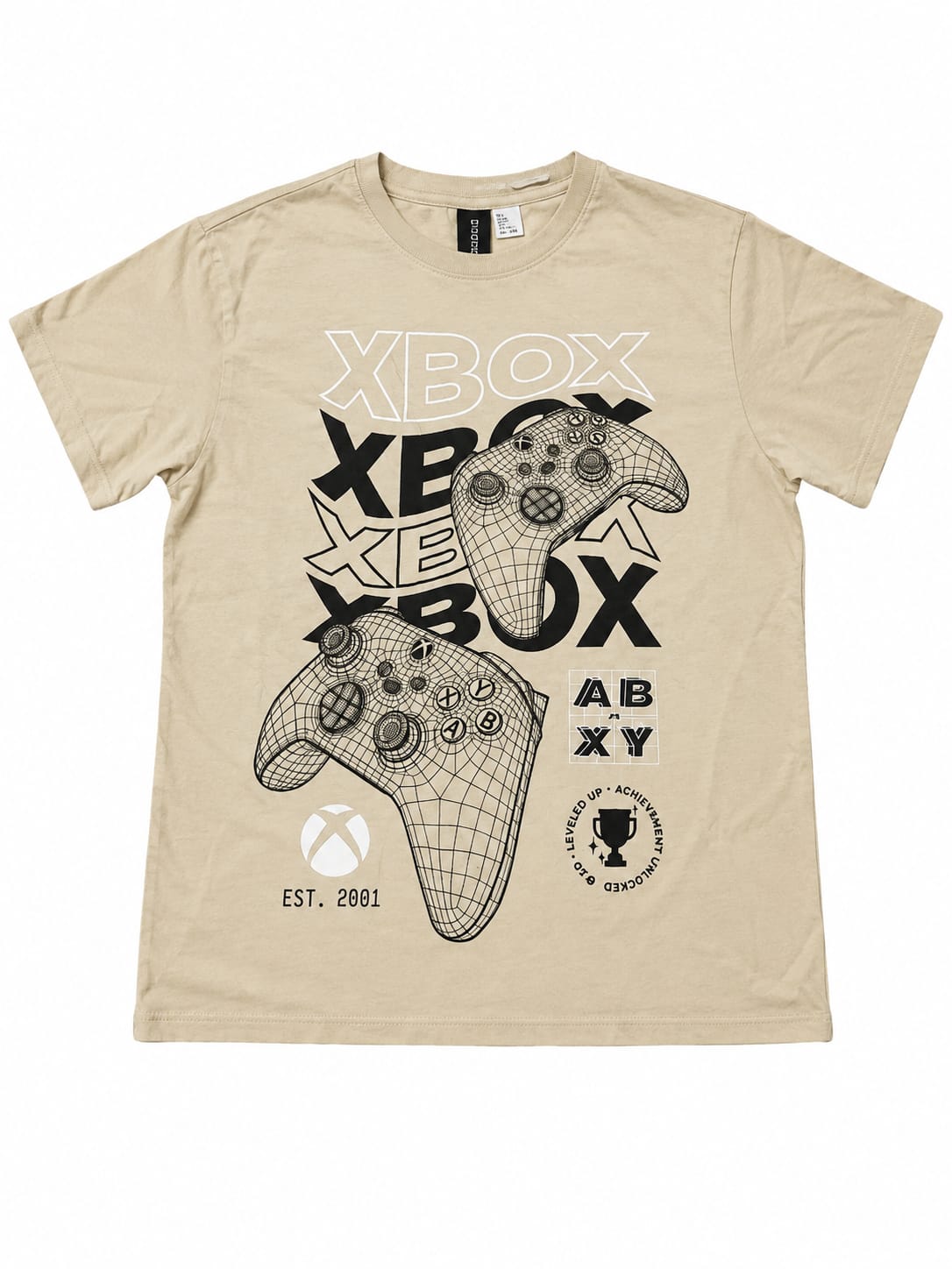 Tricou băieți Xbox cu imprimeu controllere – bej