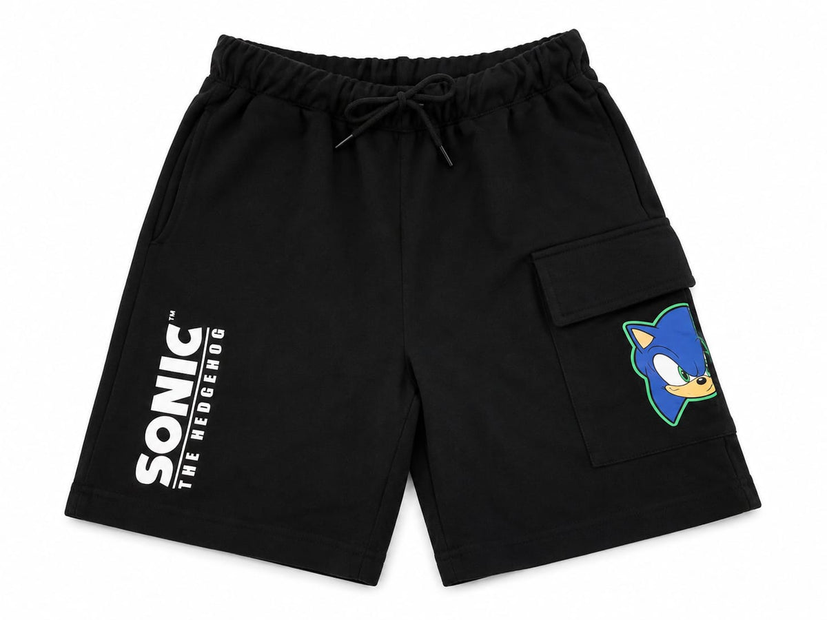 Pantaloni Scurți Cargo Băieți Sonic – Negri