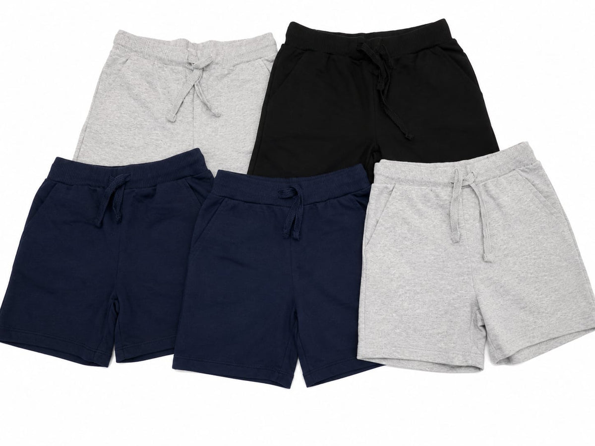 Pantaloni scurți băieți cu talie elastică și șnur