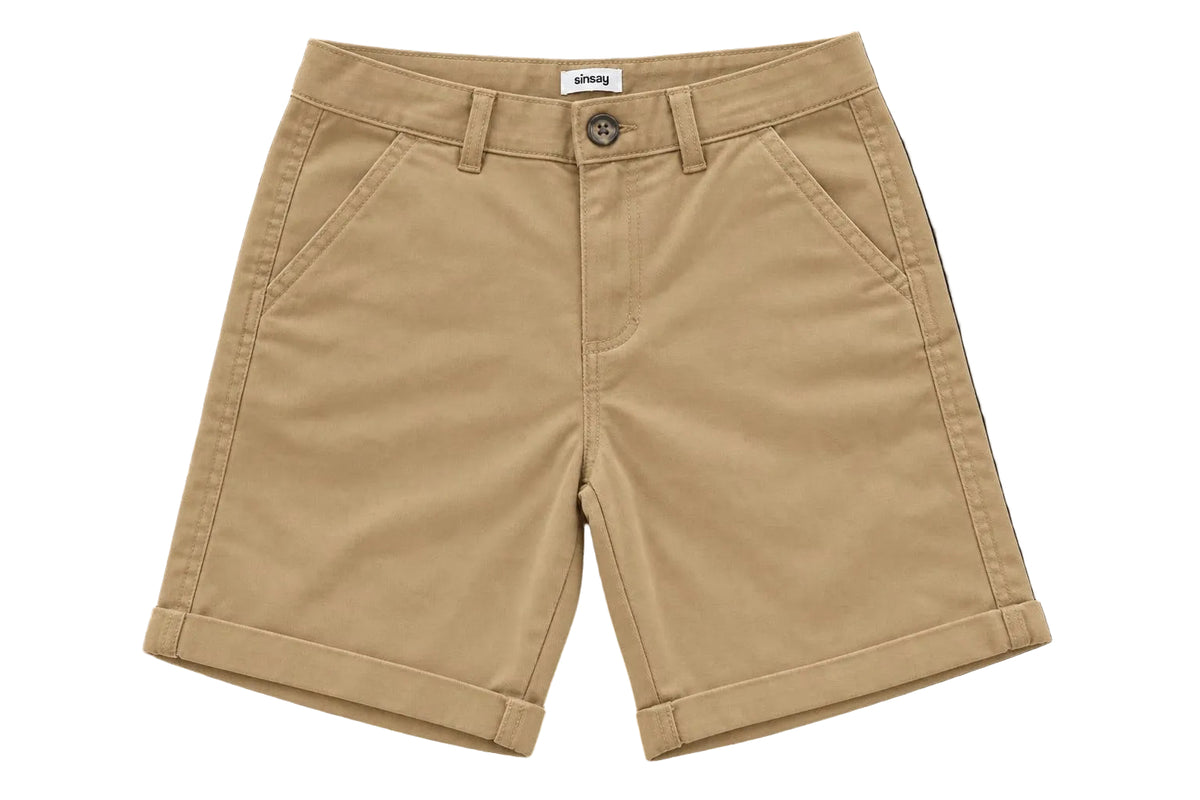 Pantaloni scurți chino băieți – Bej, cu tiv întors