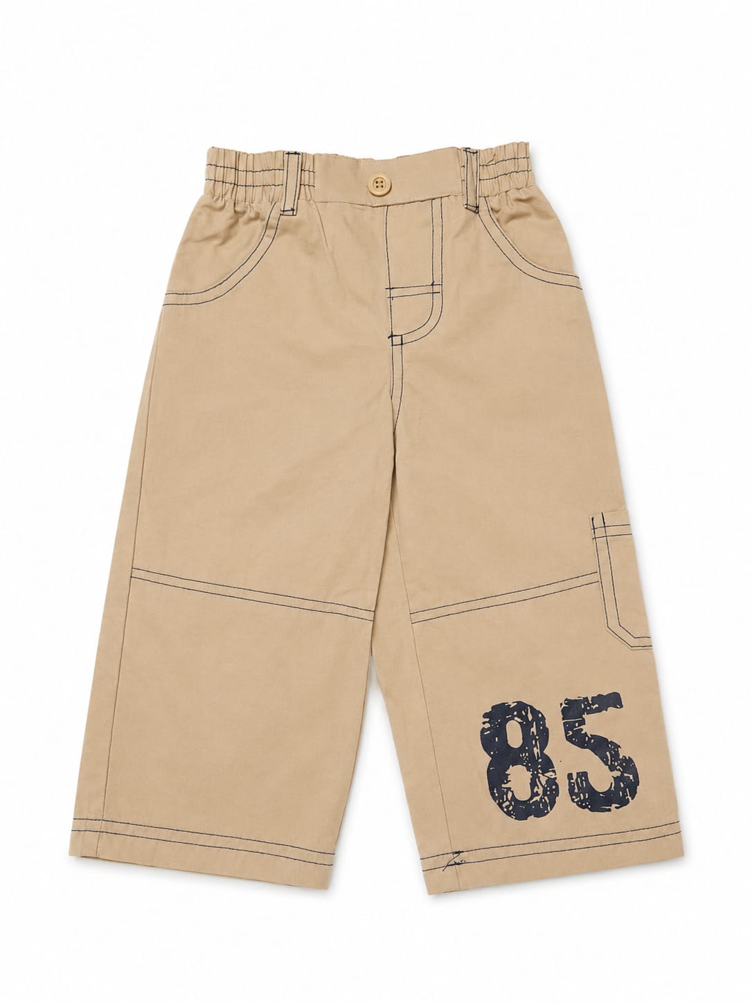 Pantaloni băieți „85” cu buzunare – Bej