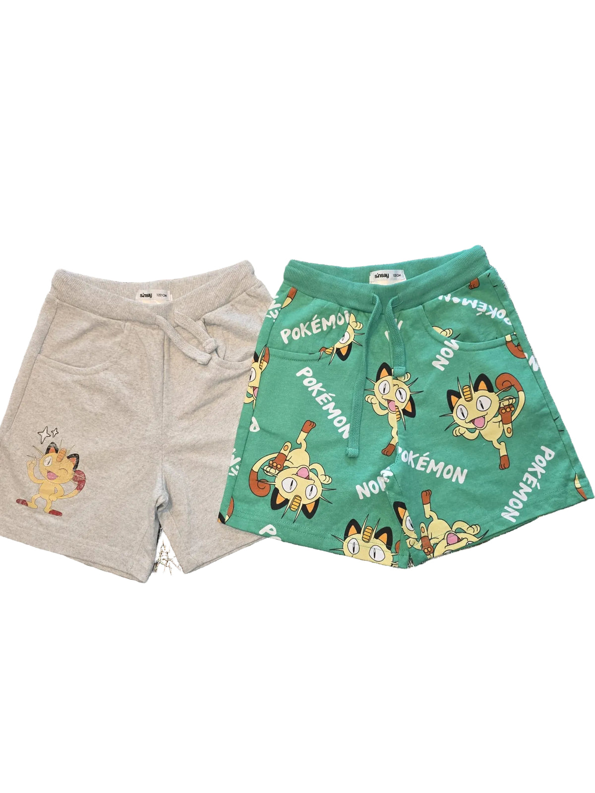 Pantaloni scurți copii Pokémon Meowth – Gri si verde 122 cm