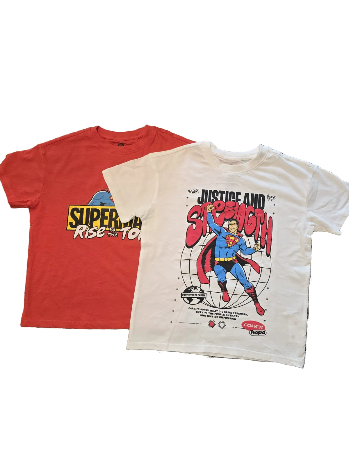 Set 2 tricouri băieți Superman – Roșu & Alb