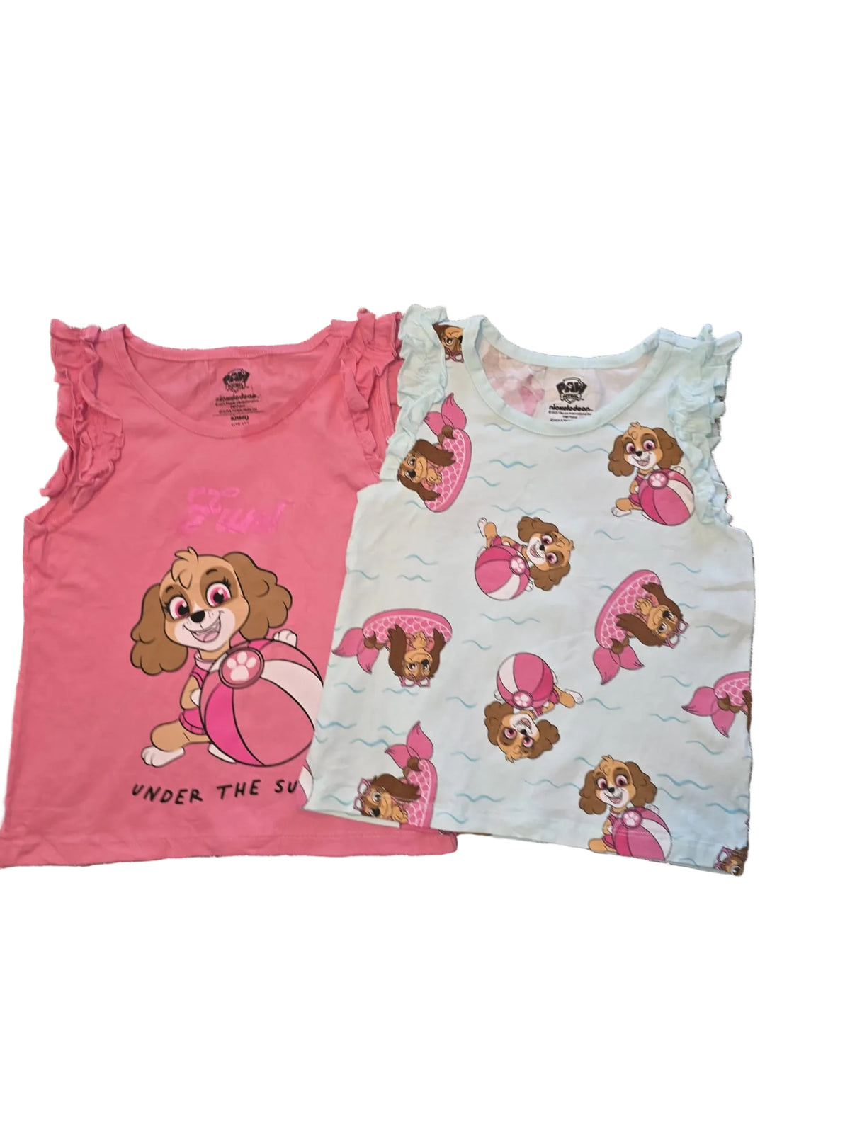Set 2 tricouri fete Paw Patrol Skye – Roz & turcoaz