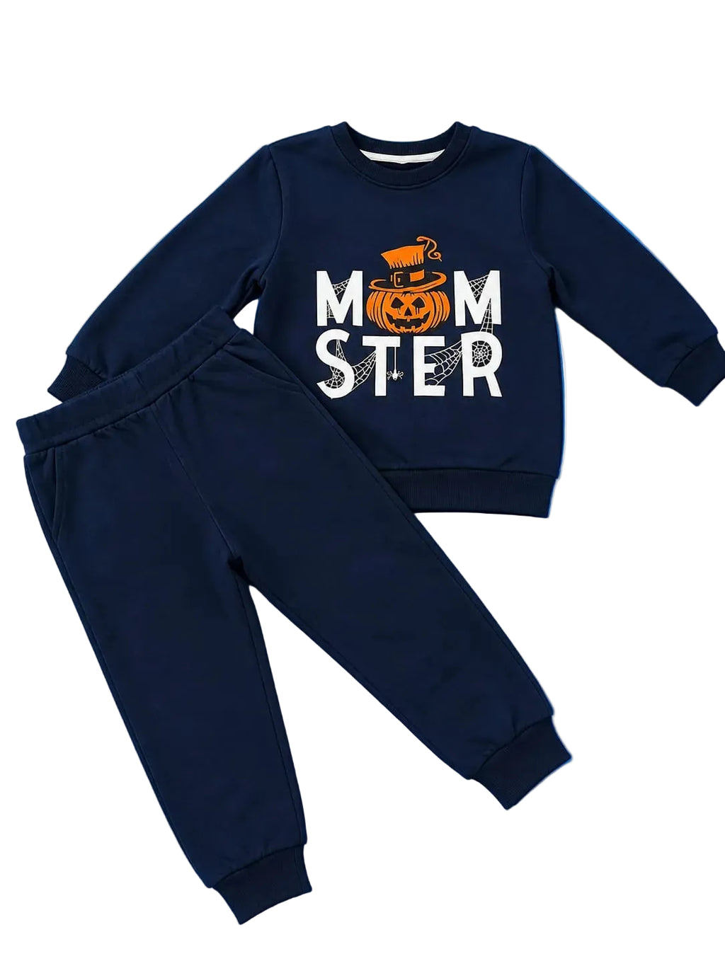 Compleu băieți bleumarin Momster - 2 piese