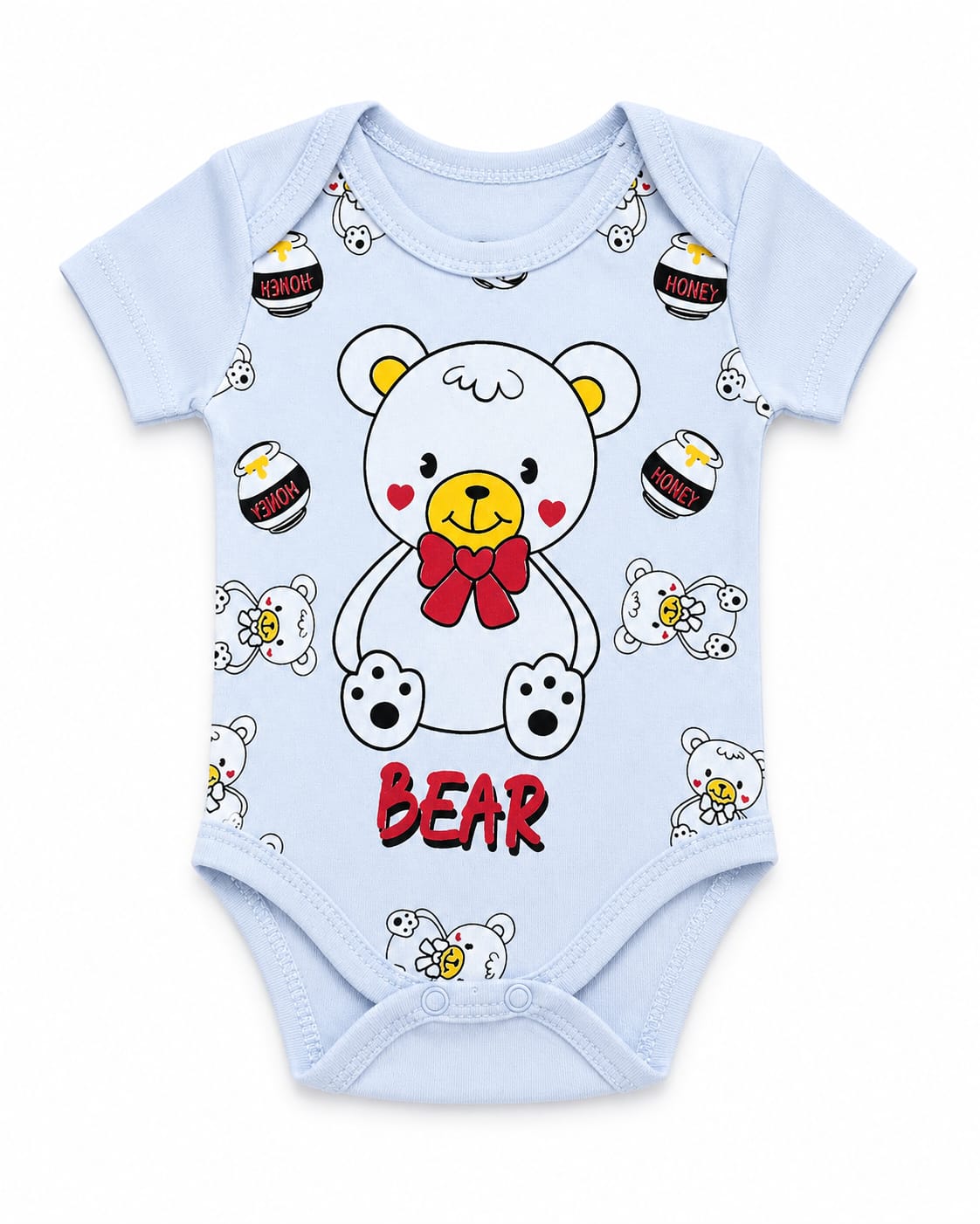 Body bebe bleu cu ursuleț,mînecă scurtă