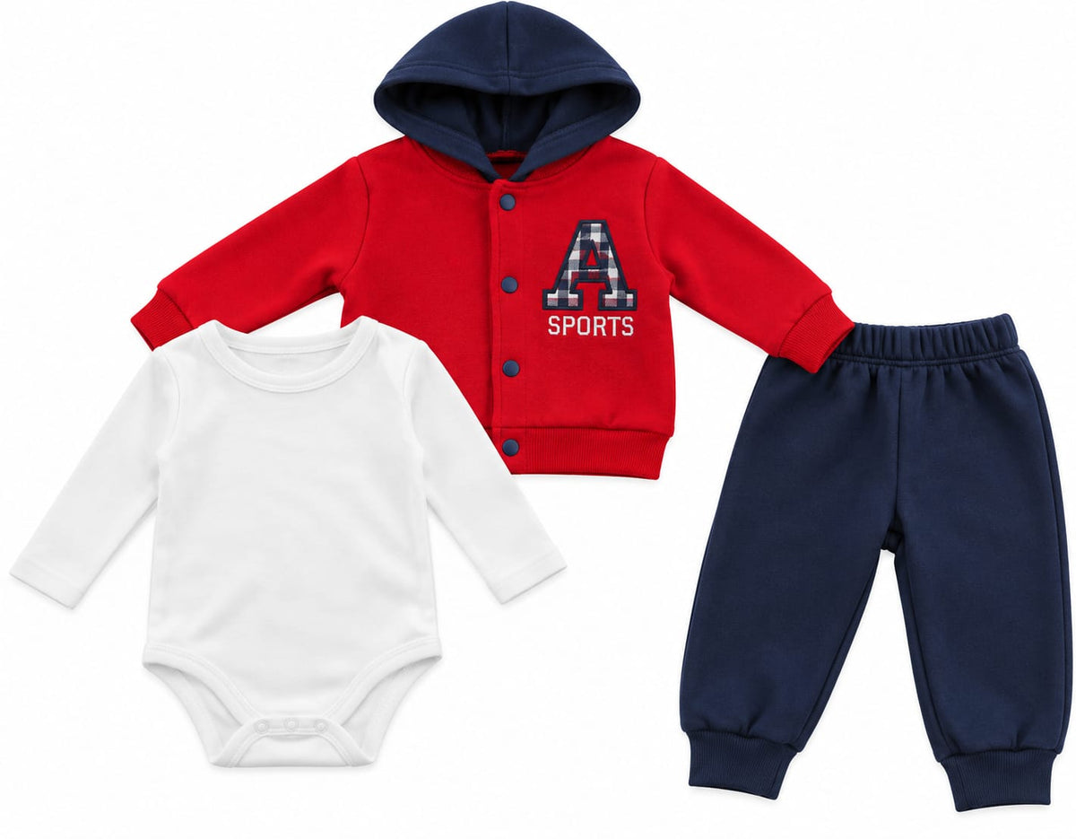 Compleu băieți 3 piese Sport - hanoprac,body și pantaloni