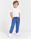 Pantaloni sport albaștri cu buzunare cu fermoar