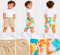 Set 2 Pantaloni Scurți Băieți – Bej & Multicolor,