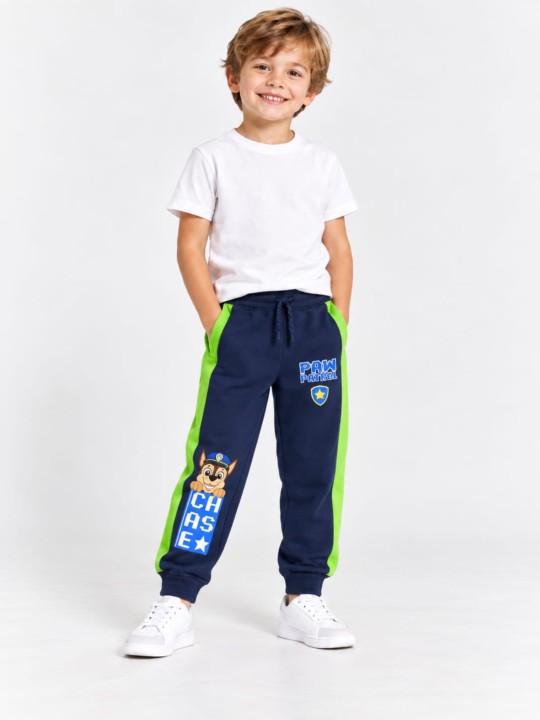 Pantaloni sport copii Paw Patrol Chase, bleumarin cu verde
