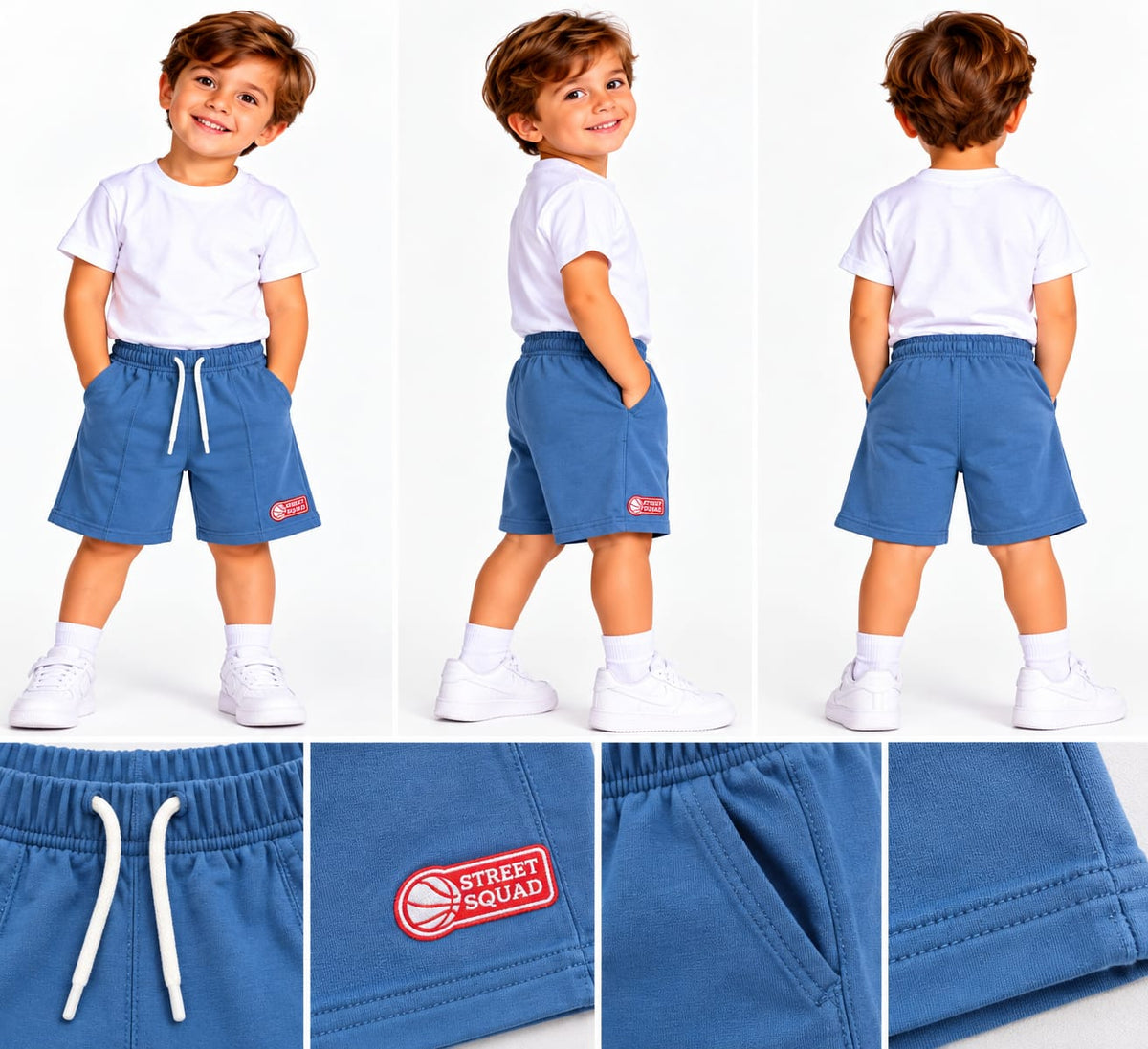 Pantaloni Scurți Sport Băieți – Albaștri, Street Squad