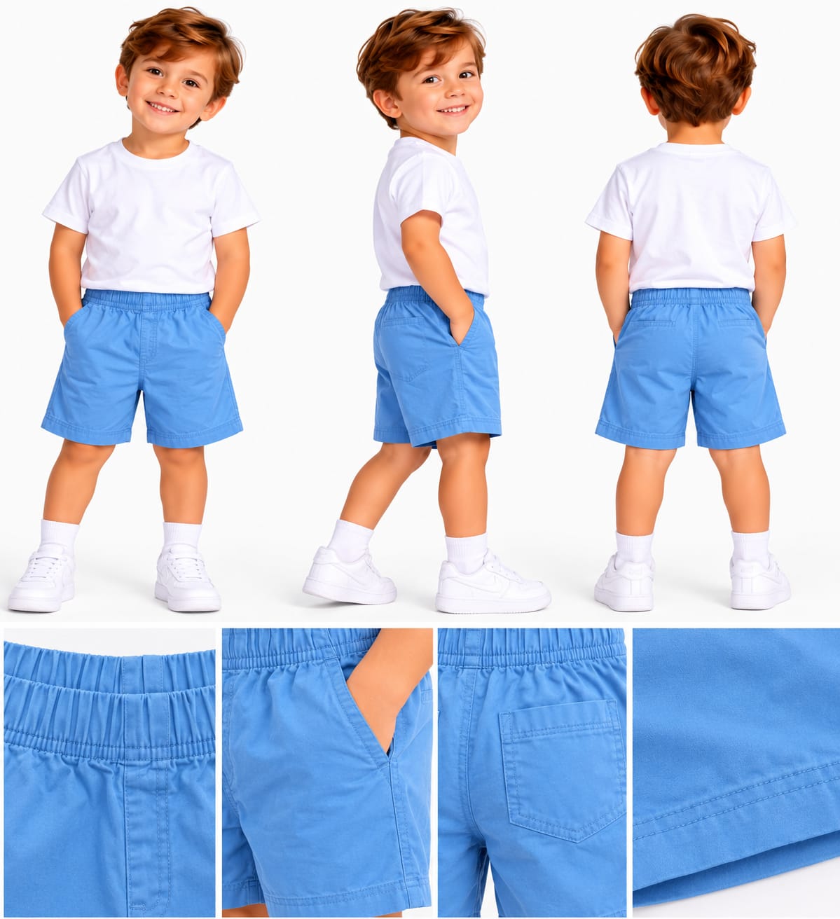 Pantaloni Scurți Băieți Albaștri – 122 cm