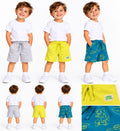 Set 3 pantaloni scurți băieți – Gri, Galben & Albastru
