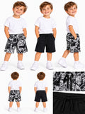 Set 2 pantaloni scurți băieți – Negru & Imprimeu alb-negru