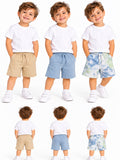 Set 3 pantaloni scurți băieți cu șnur – Bleu, Bej & Tie-Dye