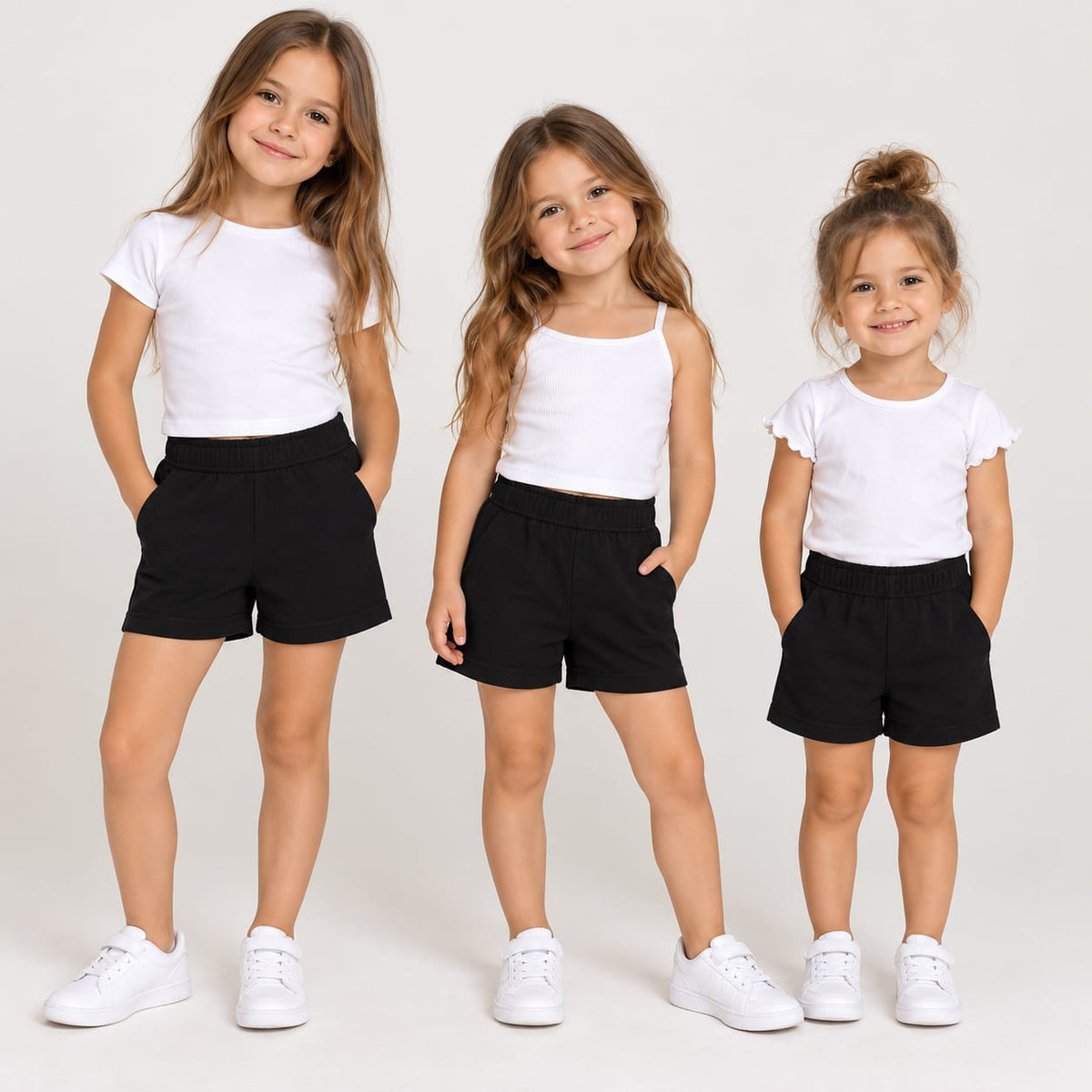 Set 3 colanți scurți negri