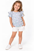 Tricou fete Sinsay 122 cm cu imprimeu vesel – nou cu etichetă