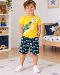 Set băieți 2 piese cu crocodil – tricou + pantaloni scurți
