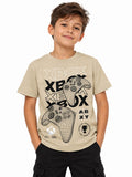 Tricou băieți Xbox cu imprimeu controllere – bej