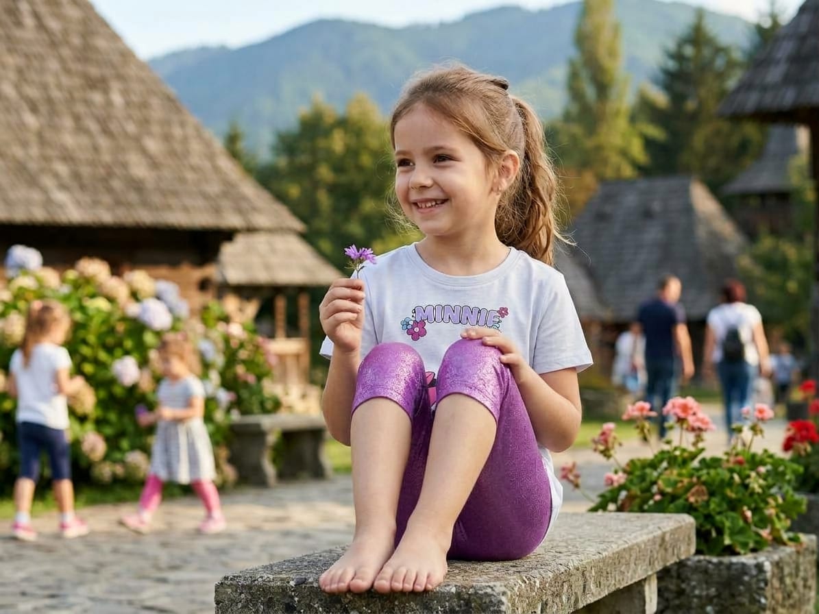 Compleu fete Minnie & Mickey Mouse – tricou alb + colanți roz strălucitori