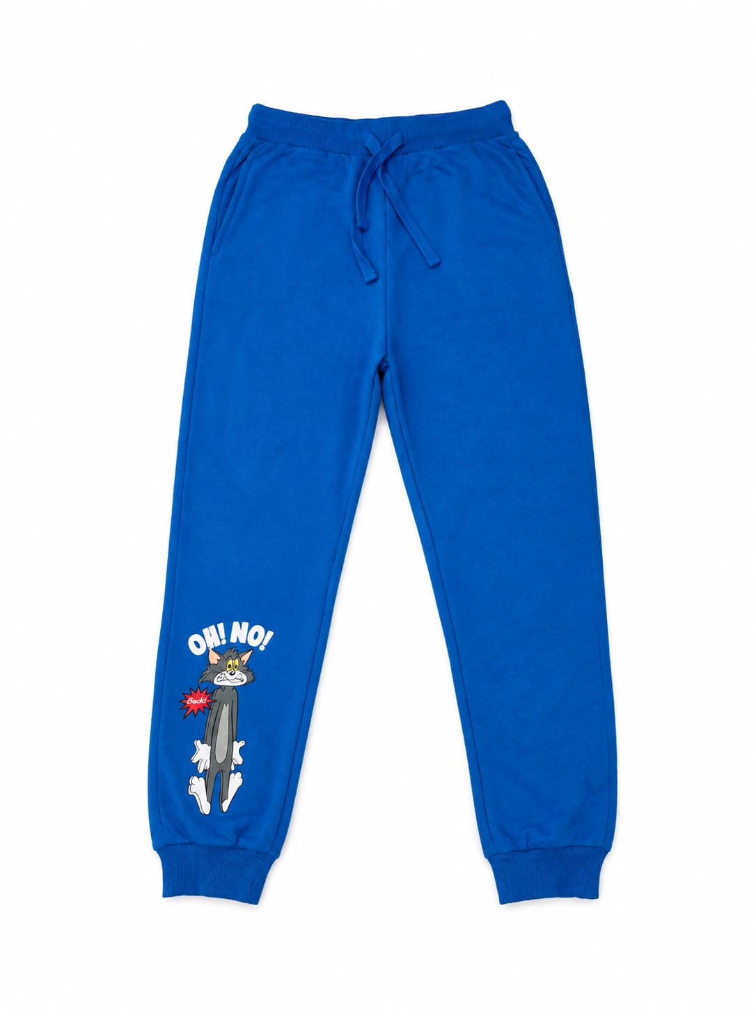 Pantaloni sport copii albaștri cu imprimeu Tom