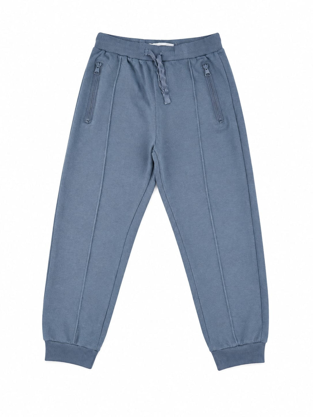 Pantaloni sport albaștri cu buzunare cu fermoar