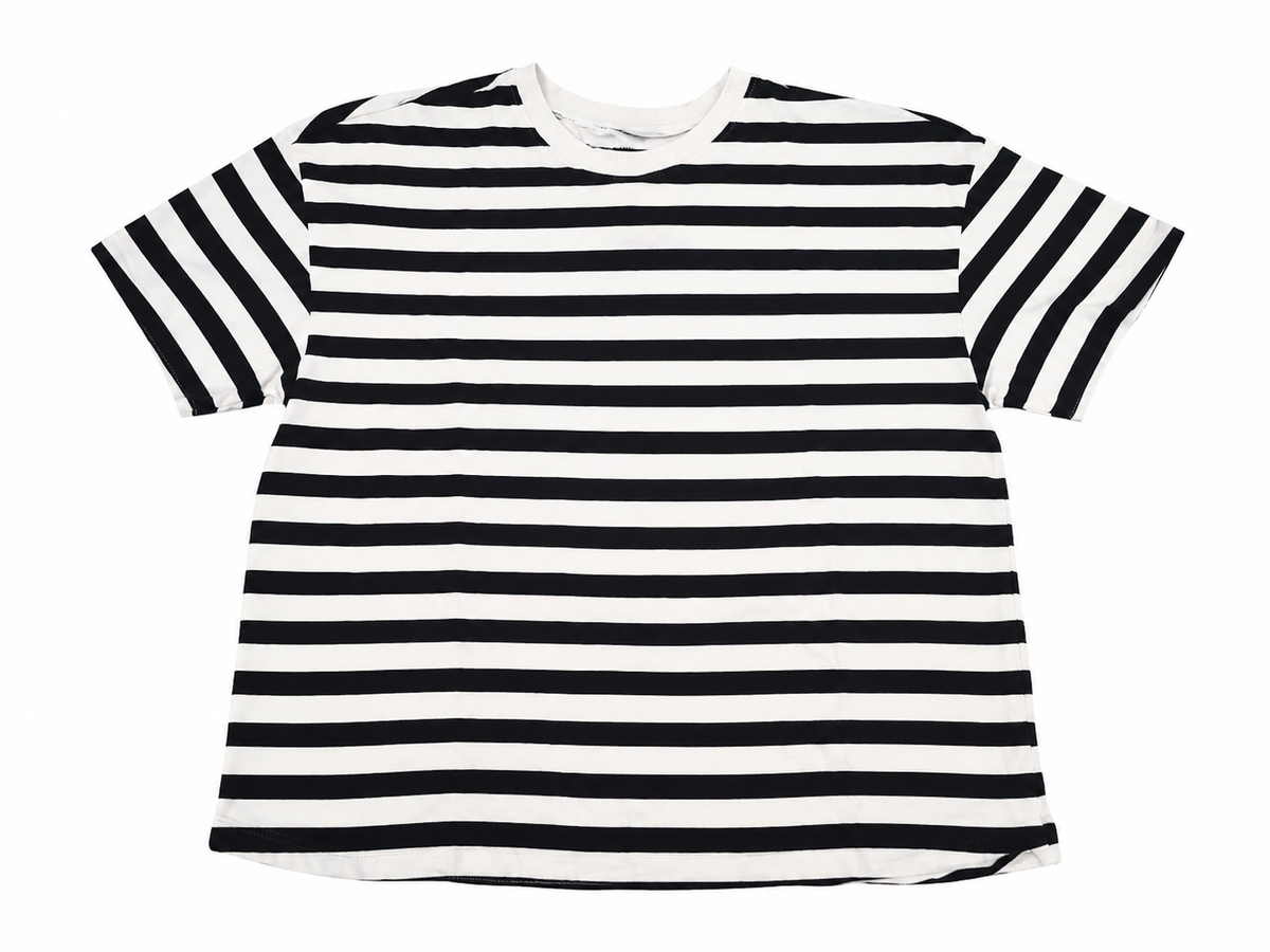 Tricou copii in dungi alb cu negru