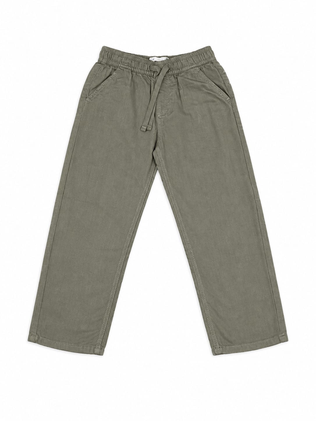 Pantaloni casual cu talie elastică și șnur