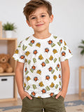 Tricou băieți cu imprimeu animale sălbatice – alb