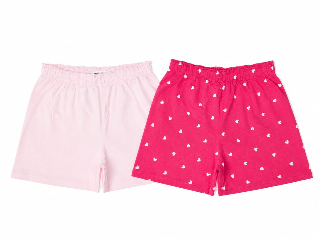 Set 2 pantaloni scurți fete Sinsay – roz, inimioare – noi cu etichetă