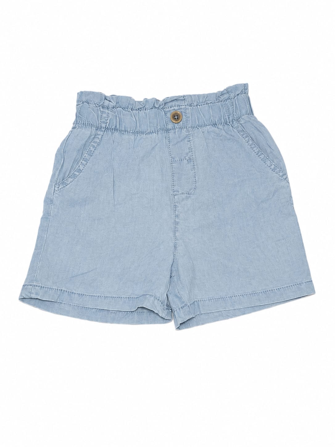Pantaloni scurți fete, bleu deschis, cu talie elastică – noi cu etichetă