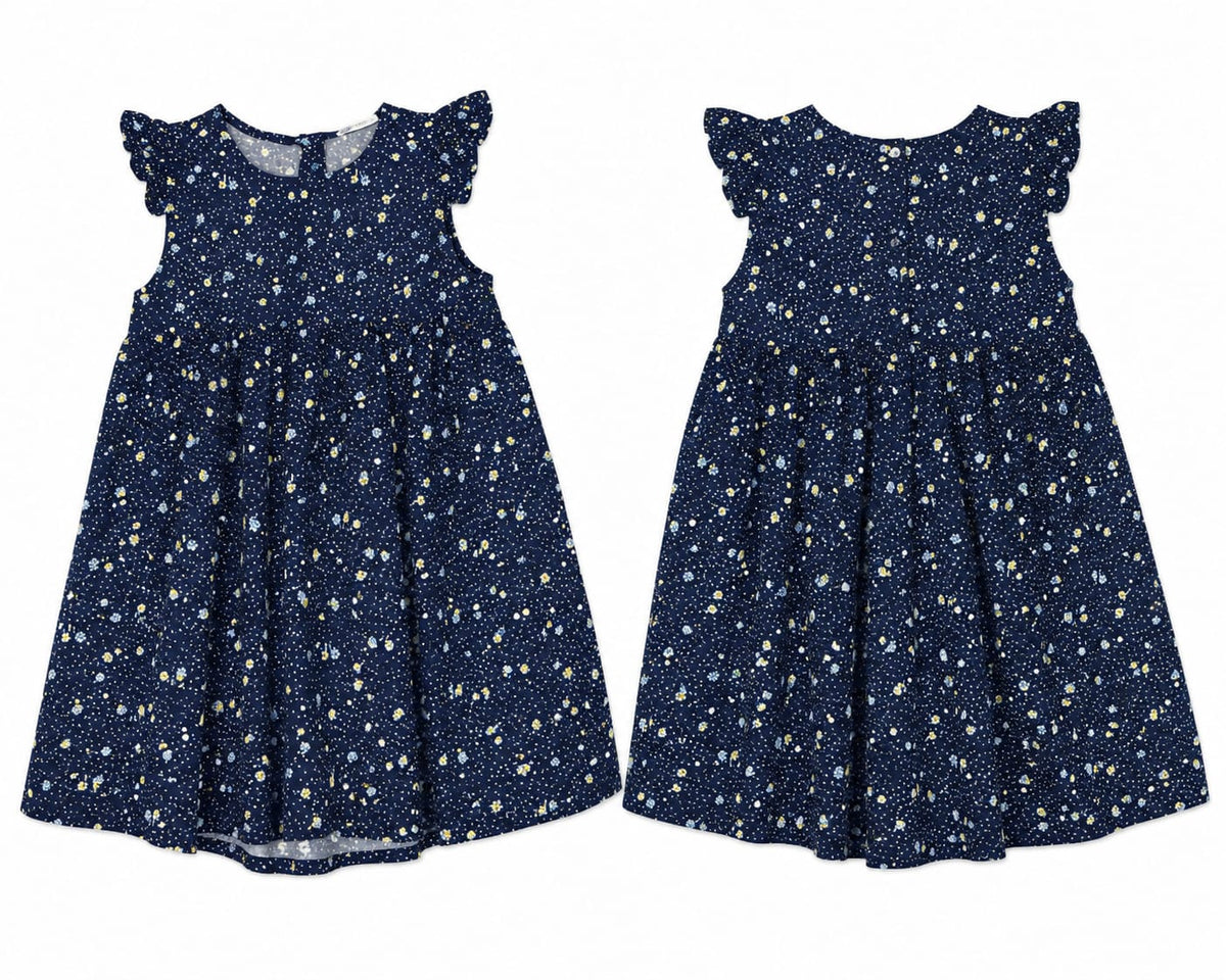 Rochie fete bleumarin cu imprimeu floral – nouă cu etichetă
