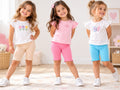 : Set 3 colanți scurți fete, ribbați, roz, bleu și bej – noi cu etichetă