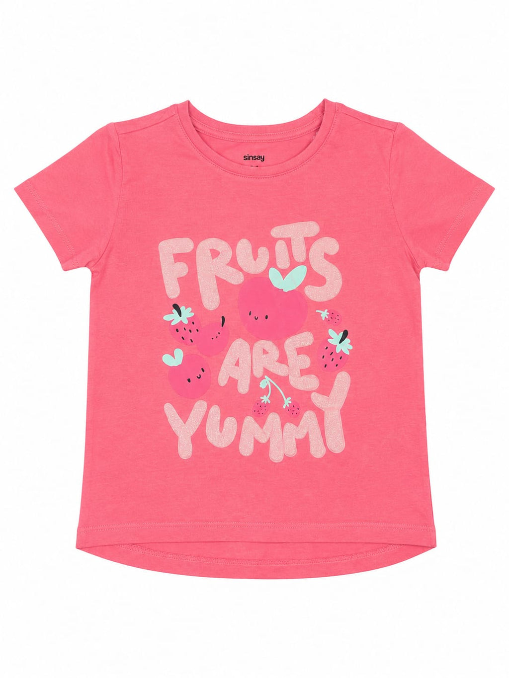 Tricou fete Sinsay roz cu imprimeu fructe – nou cu etichetă