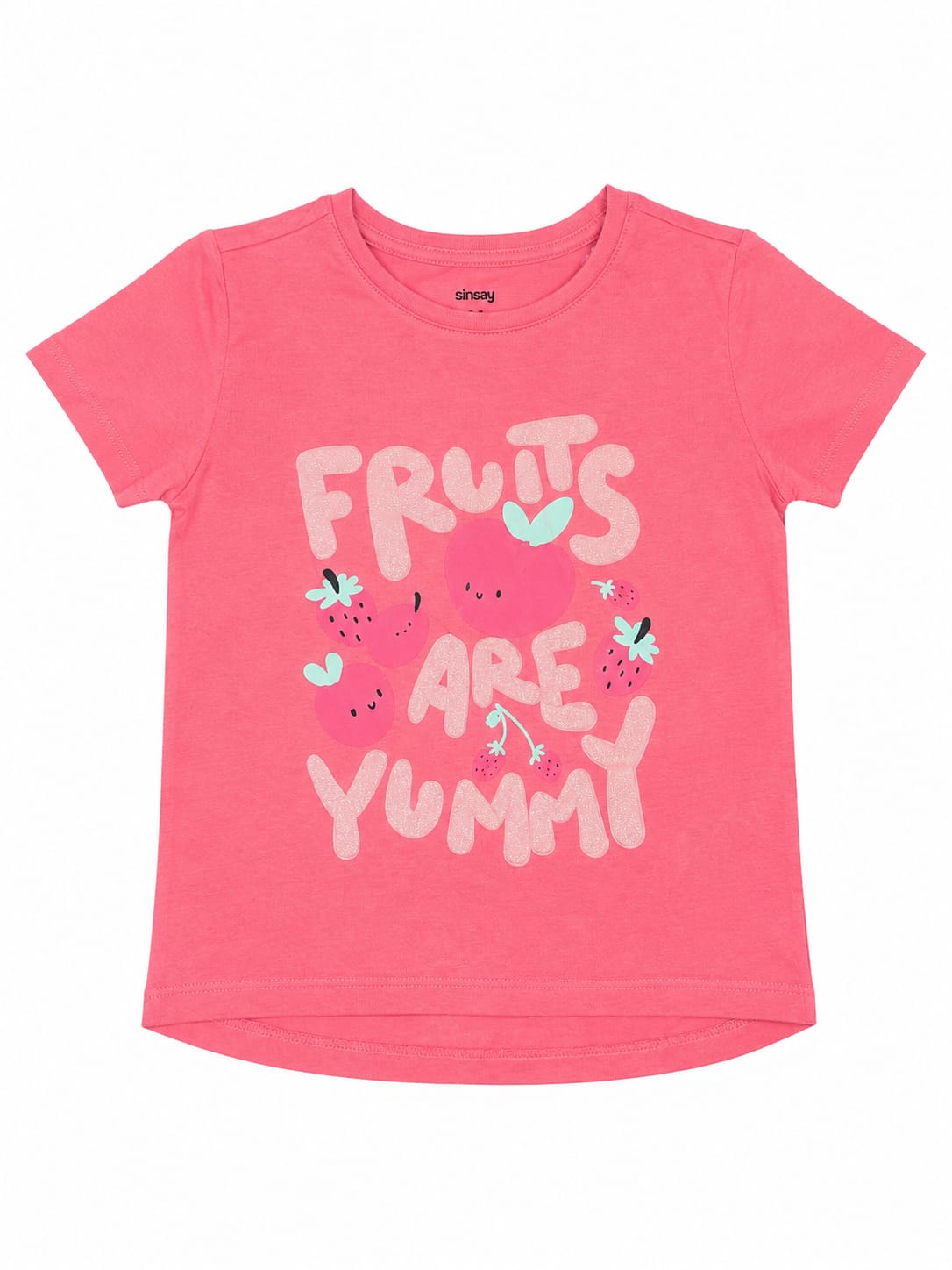 Tricou fete Sinsay roz cu imprimeu fructe – nou cu etichetă