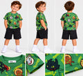 Tricou Băieți Verde cu Imprimeu Dragoni – 110 cm